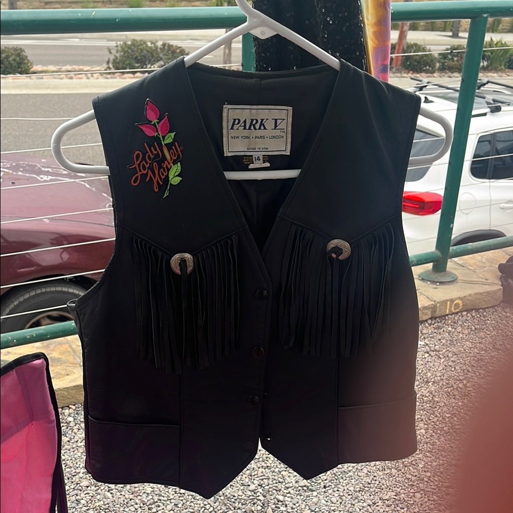 Black and Red Floral Embroidered Vest